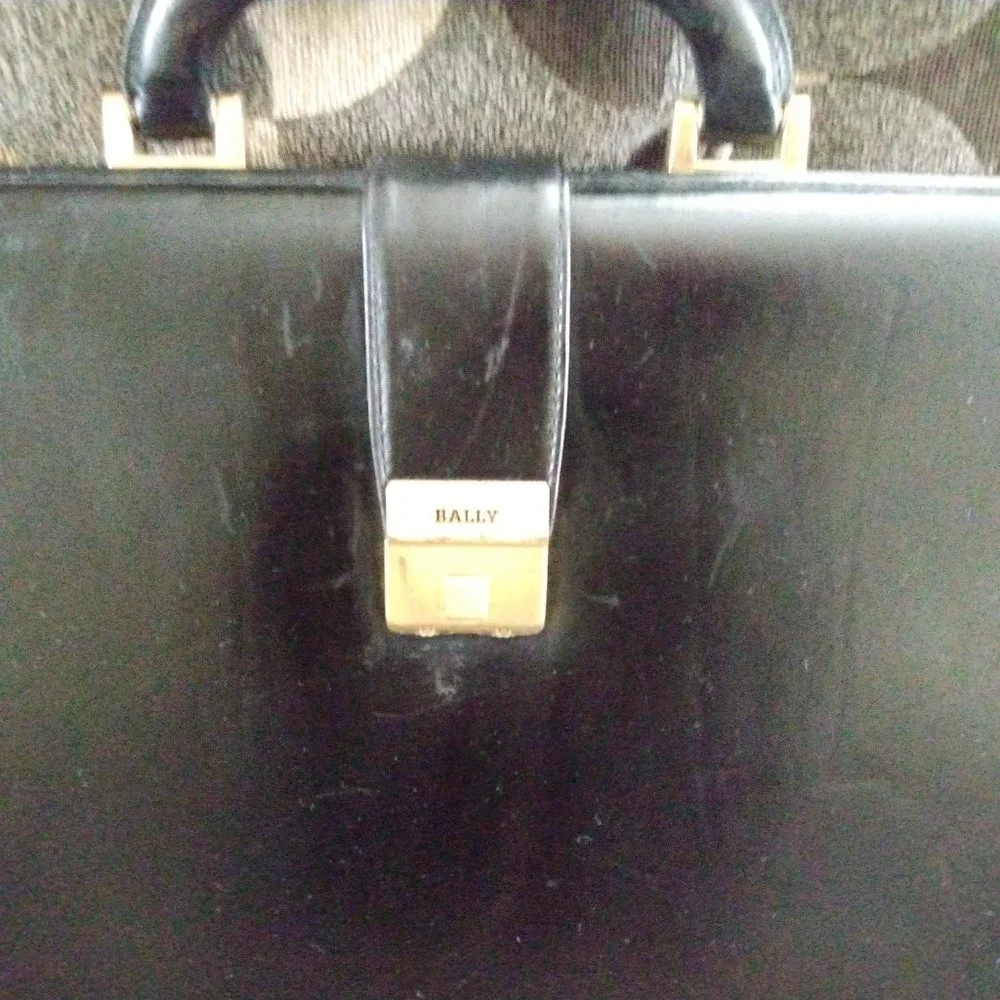 ❤️BALLY BLACK SLIM BOX COMBINATION BRIEFCASE VALISE